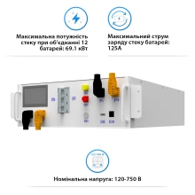 Модуль керування (BMS) для батарей DEYE BOS-G 120-750Vdc 100A - Фото 3