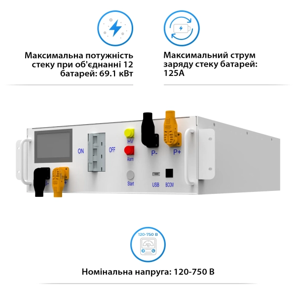 Модуль керування (BMS) для батарей DEYE BOS-G 120-750Vdc 100A - Фото 3