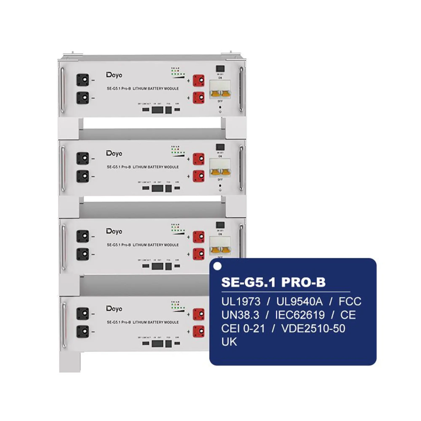 Аккумуляторная батарея DEYE SE-G5.1 Pro-B LV 51.2V 100AH 5.12kWh LiFePO4 - Фото 4