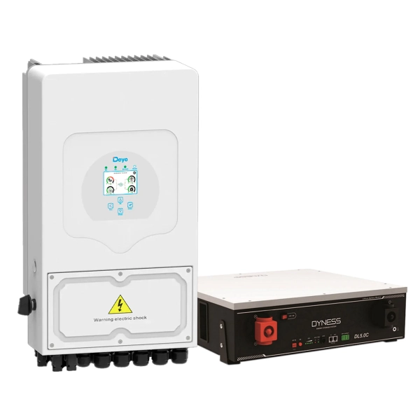 Система зберігання енергії DEYE SUN-6K-SG03LP1-EU-1DY5.1K-LFP-W 6000W 5.12kWh 1BAT LiFePO4 6000 циклів - Фото 1