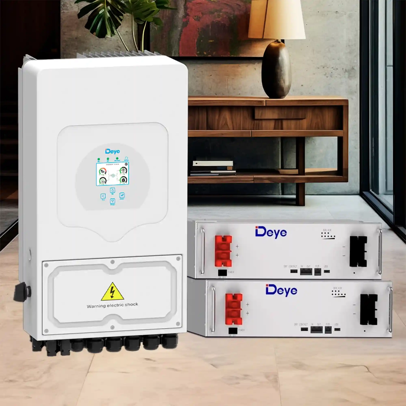 Система зберігання енергії DEYE SUN-6K-SG03LP1-EU-2DE10.24K-LFP 6000W 10.24kWh 2BAT LiFePO4 6000 циклів - Фото 2