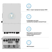 Система зберігання енергії DEYE SUN-12K-SG04LP3-EU-4DY20.48K-LFP-W 12000W 20.48kWh 4BAT LiFePO4 6000 циклів - Фото 4