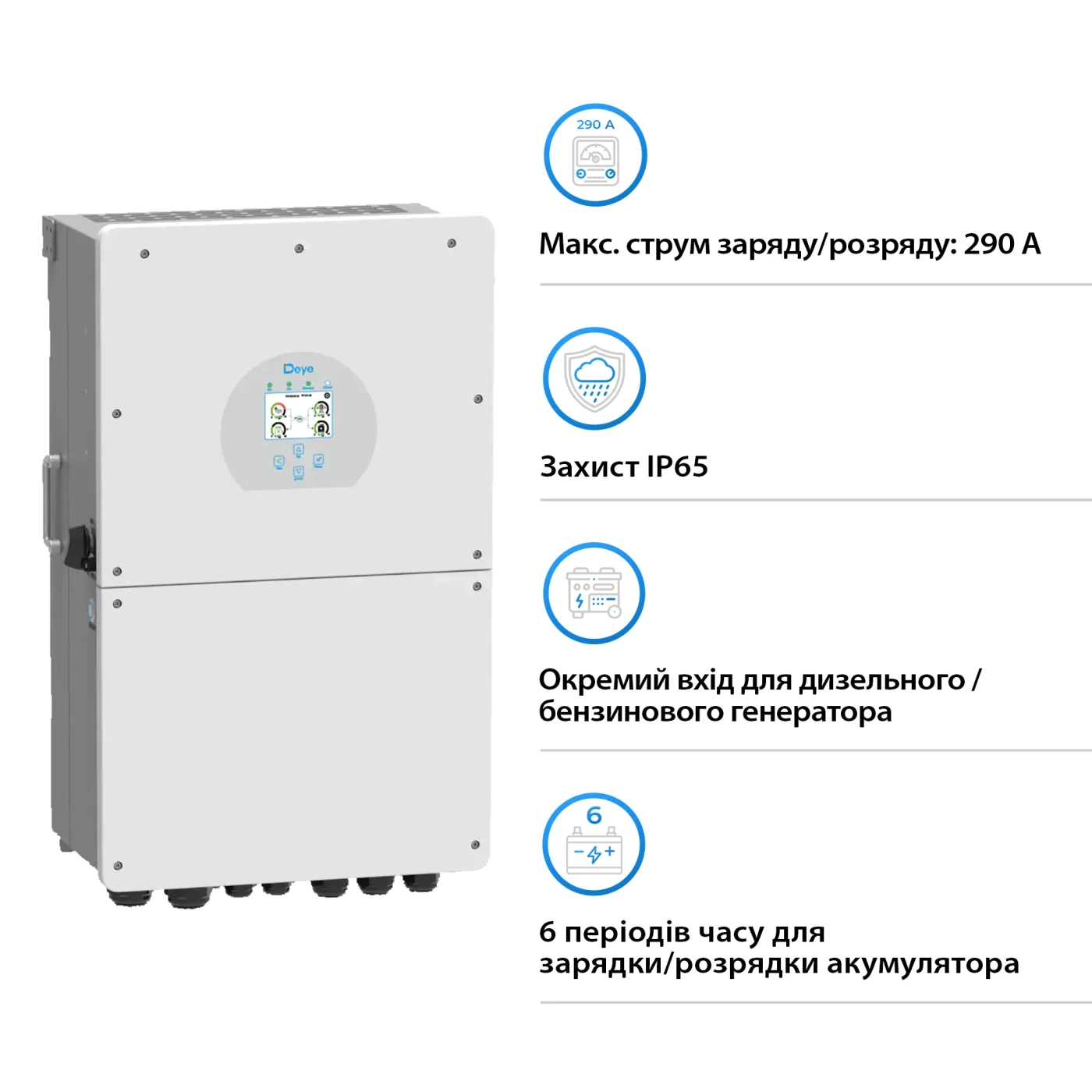 Гібридний інвертор DEYE SUN-16K-SG01LP1-EU 16KW 48V 3 MPPT (SUN-16K-SG02LP1-EU/SUN-16K-SG01LP1-EU) - Фото 3
