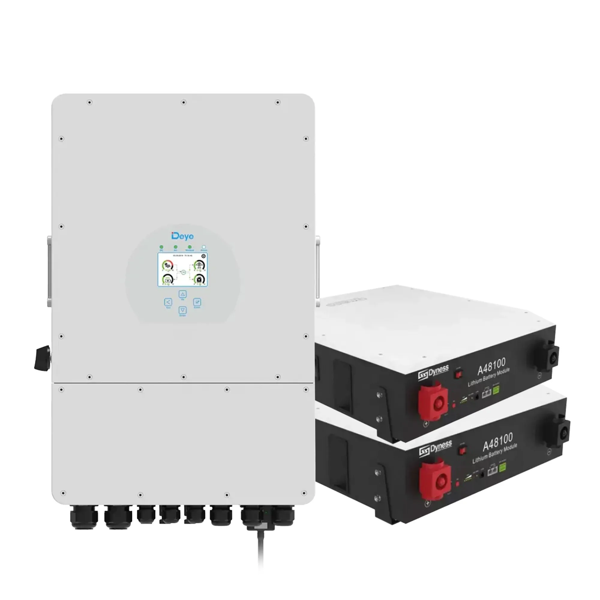 Система зберігання енергії DEYE SUN-10K-SG02LP1-EU-AM3-2DY9.6K-LFP-W 10kW 9.6kWh 2BAT LiFePO4 6000 циклів - Фото 1