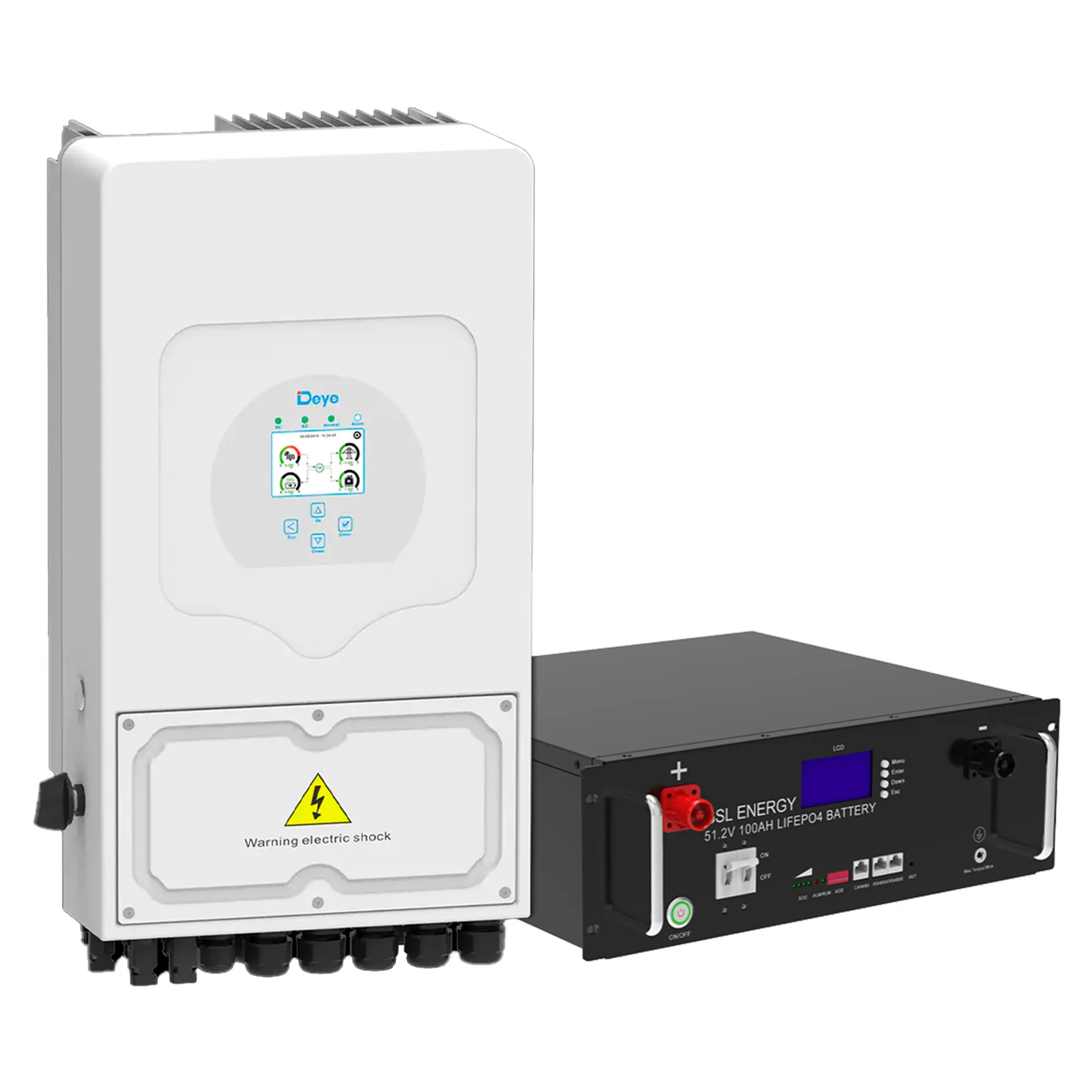 Система зберігання енергії DEYE SUN-6K-SG03LP1-EU-1GS-5.1K-LFP 6kW 5.12kWh 1BAT LiFePO4 6500 циклів - Фото 1