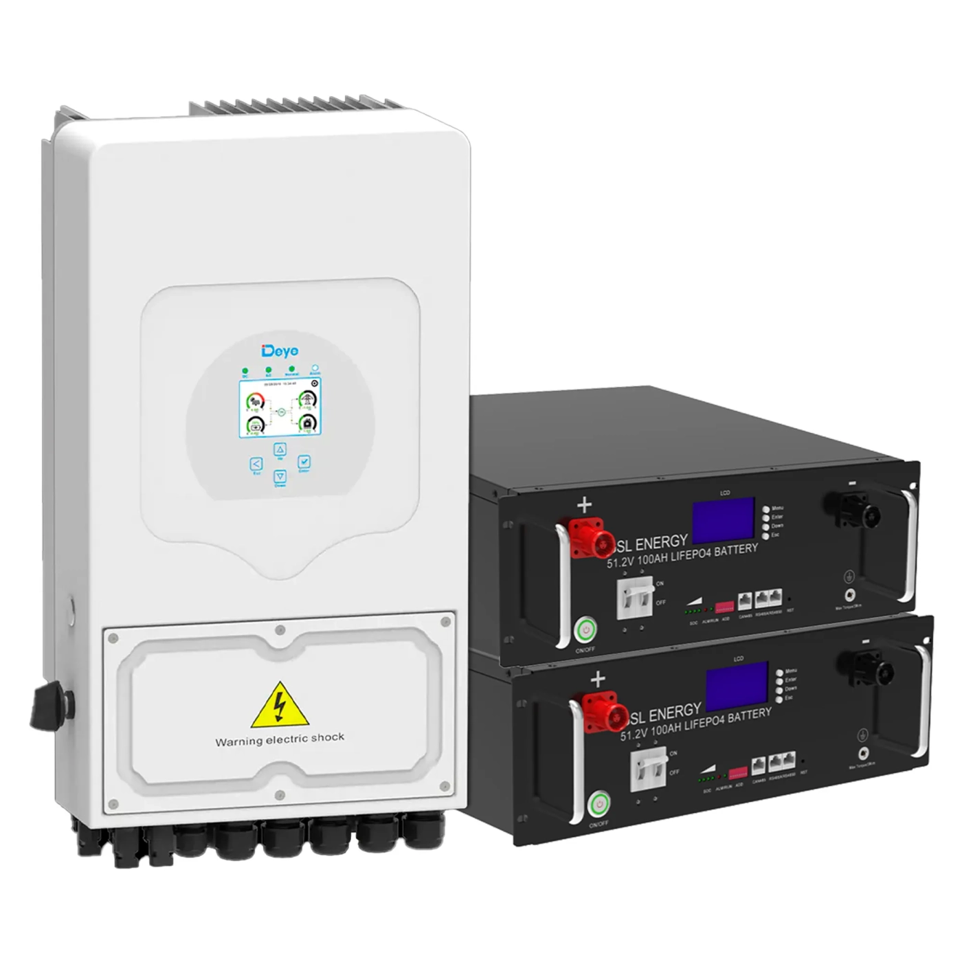 Система зберігання енергії DEYE SUN-6K-SG03LP1-EU-2GS10.24K-LFP 6kW 10.24kWh 2BAT LiFePO4 6500 циклів - Фото 1