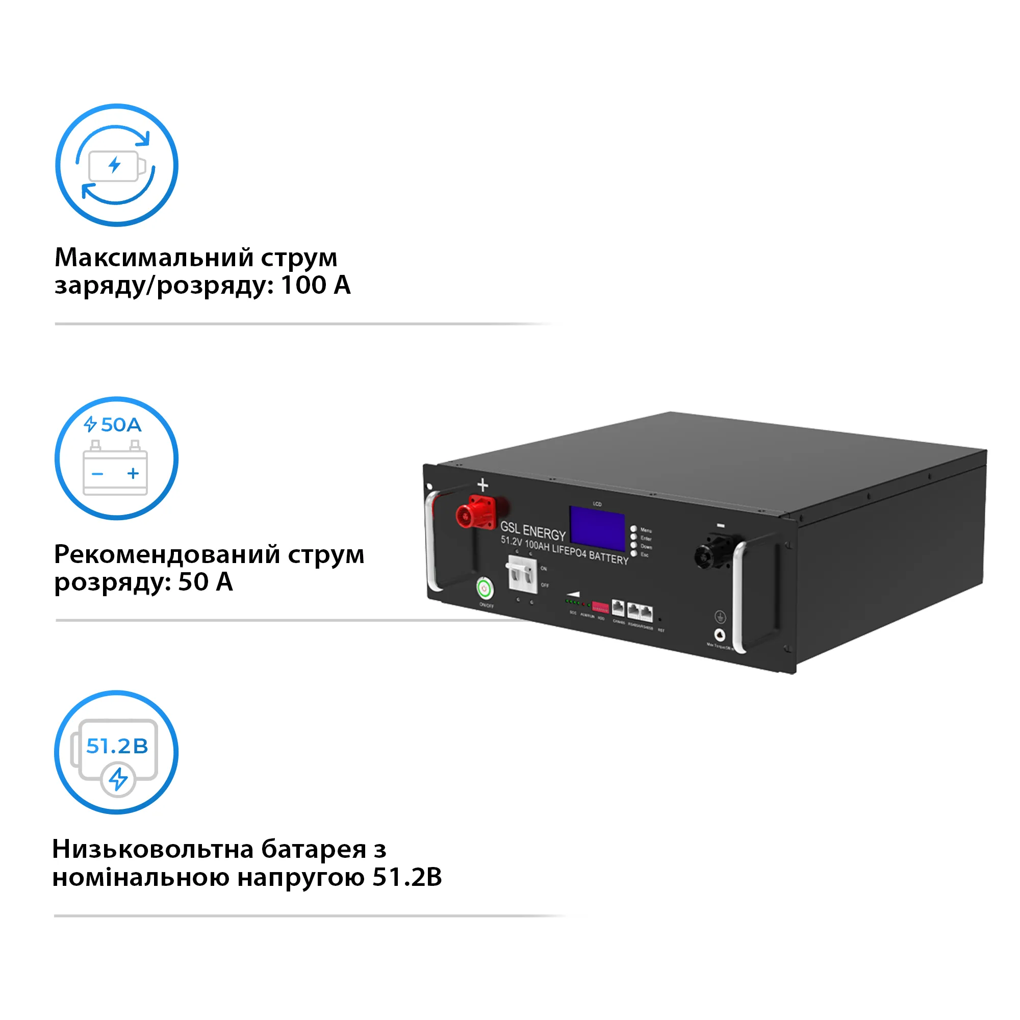 Система зберігання енергії DEYE SUN-6K-SG03LP1-EU-2GS10.24K-LFP 6kW 10.24kWh 2BAT LiFePO4 6500 циклів - Фото 6