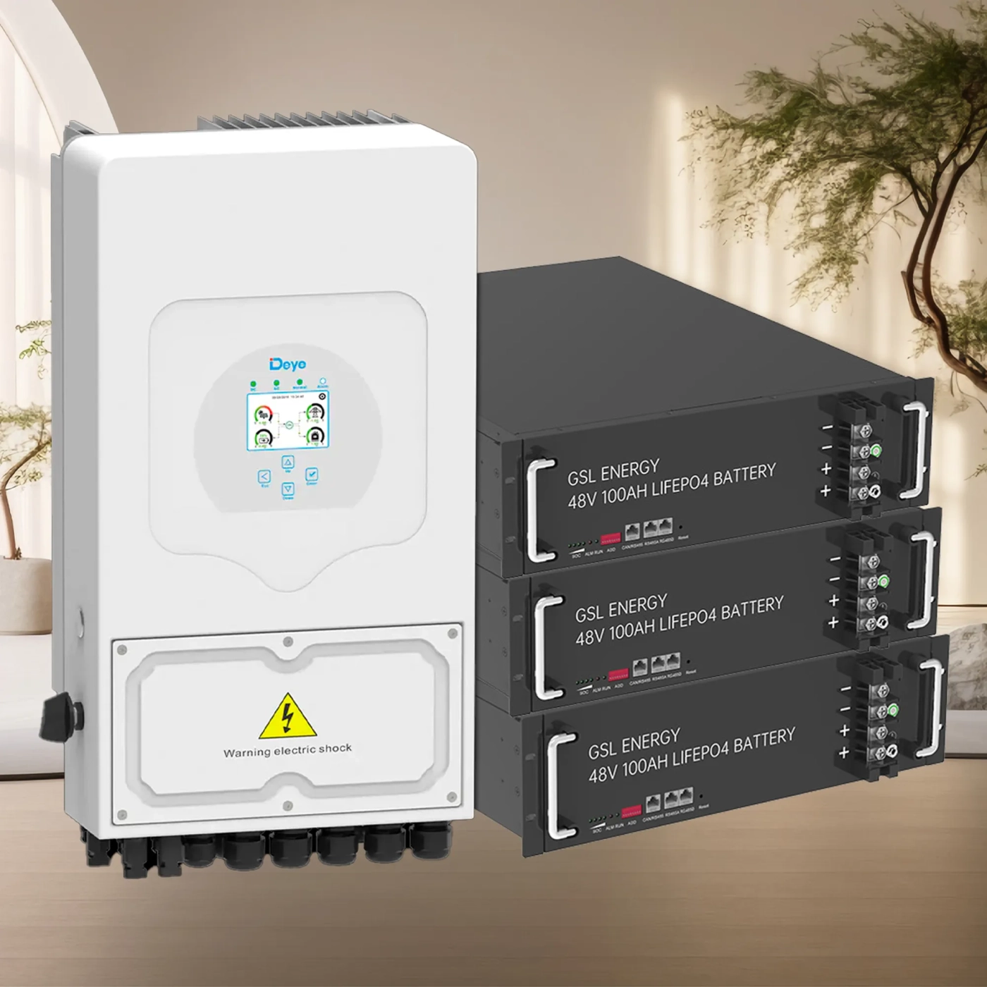 Система зберігання енергії DEYE SUN-6K-SG03LP1-EU-3GS14.4K-LFP 6kW 14.4kWh 3BAT LiFePO4 6500 циклів - Фото 2