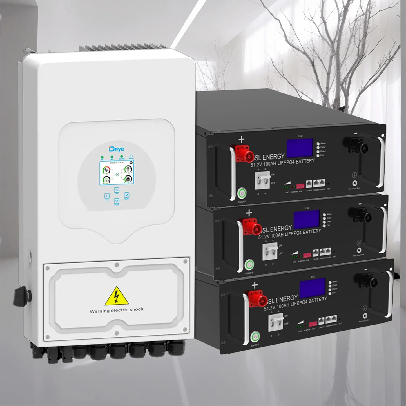 Система зберігання енергії DEYE SUN-6K-SG03LP1-EU-3GS15.36K-LFP 6kW 15.36kWh 3BAT LiFePO4 6500 циклів - Фото 2