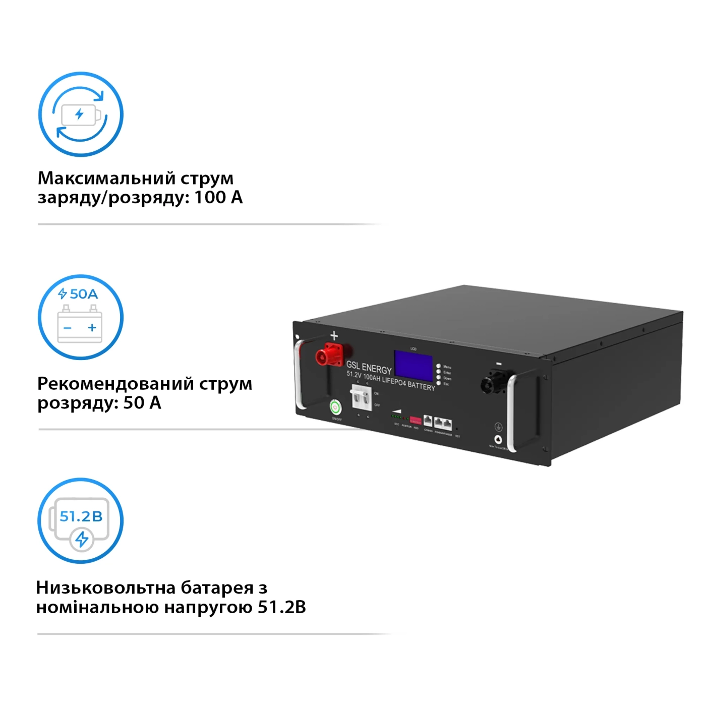 Система зберігання енергії DEYE SUN-6K-SG03LP1-EU-3GS15.36K-LFP 6kW 15.36kWh 3BAT LiFePO4 6500 циклів - Фото 6