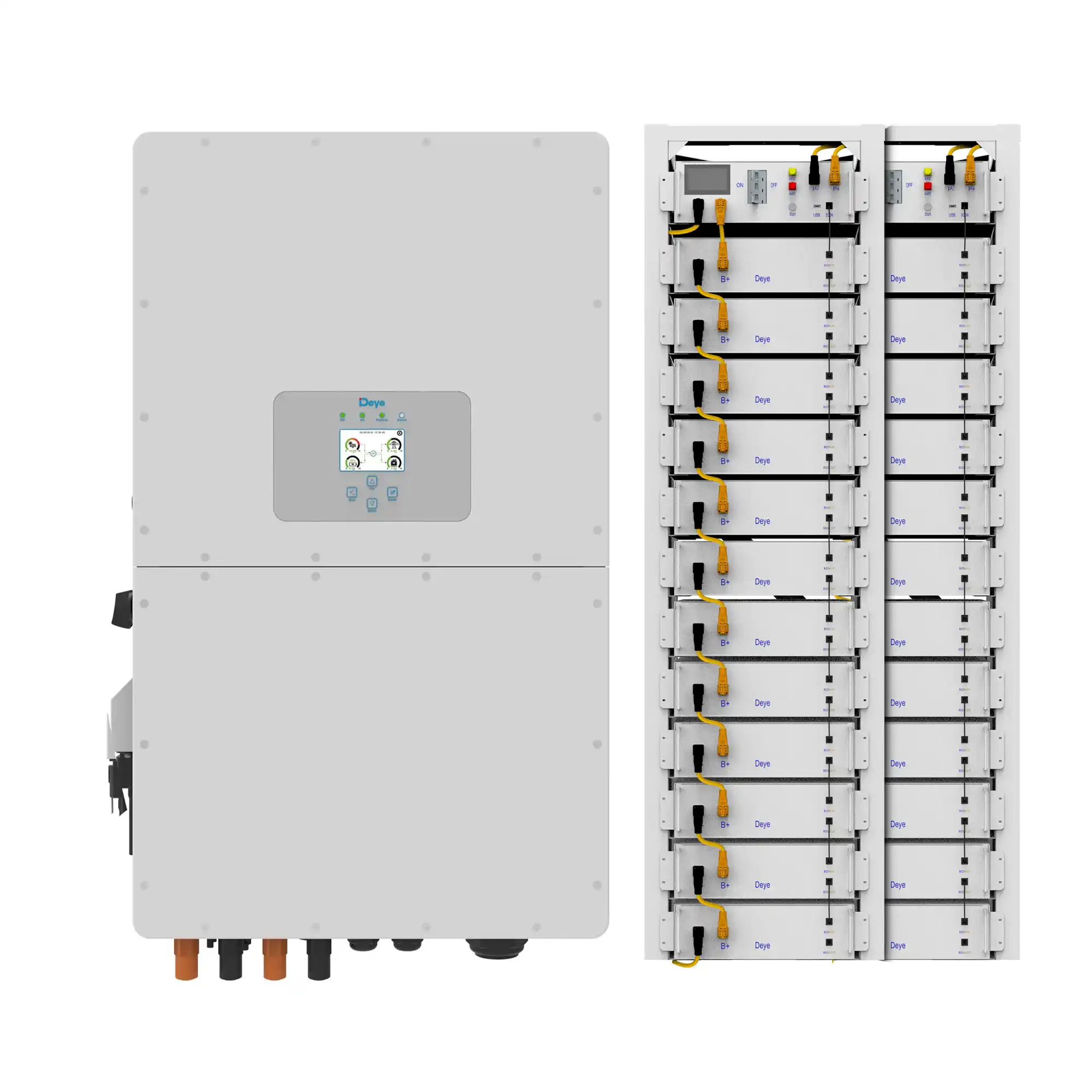 Система зберігання енергії DEYE SUN-50K-SG01HP3-EU-BM4-2BOS-G12-122.88kW-LFP 50kW 122.88kWh 2BAT LiFePO4 6000 циклів - Фото 1