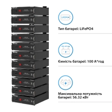 Система хранения энергии Deye SUN-50K-SG01HP3-EU-BM4-HV51100-11-56.32kW-LFP 50kW 56.32kWh 1BAT LiFePO4 6000 циклов - Фото 4