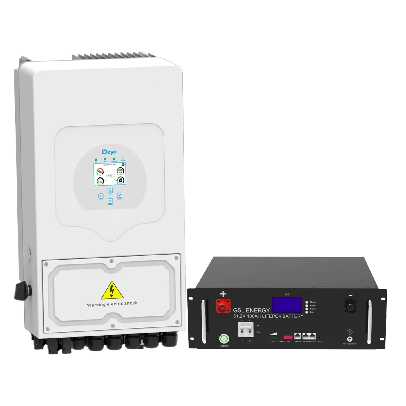 Система зберігання енергії Solarverse 6kW-Deye 5.12kWh-GSL 1BAT LiFePO4 6500 циклів (SVR24-1DE6K1-LGS5.12K1-0) - Фото 1