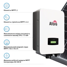 Гібридний інвертор Afore AF5K-SLP 5KW 48V 2 MPPT Wi-Fi 220V Однофазний - Фото 3