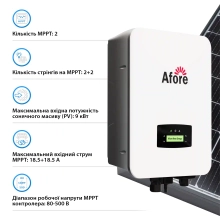 Гібридний інвертор Afore AF6K-SLP 6KW 48V 2 MPPT Wi-Fi 220V Однофазний (AF6K-SLP) - Фото 3