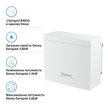 Акумуляторний модуль Dyness BOX 2xB4850 48V 100Ah 4.8kWh LiFePo4 (2xB4850) - Фото 2