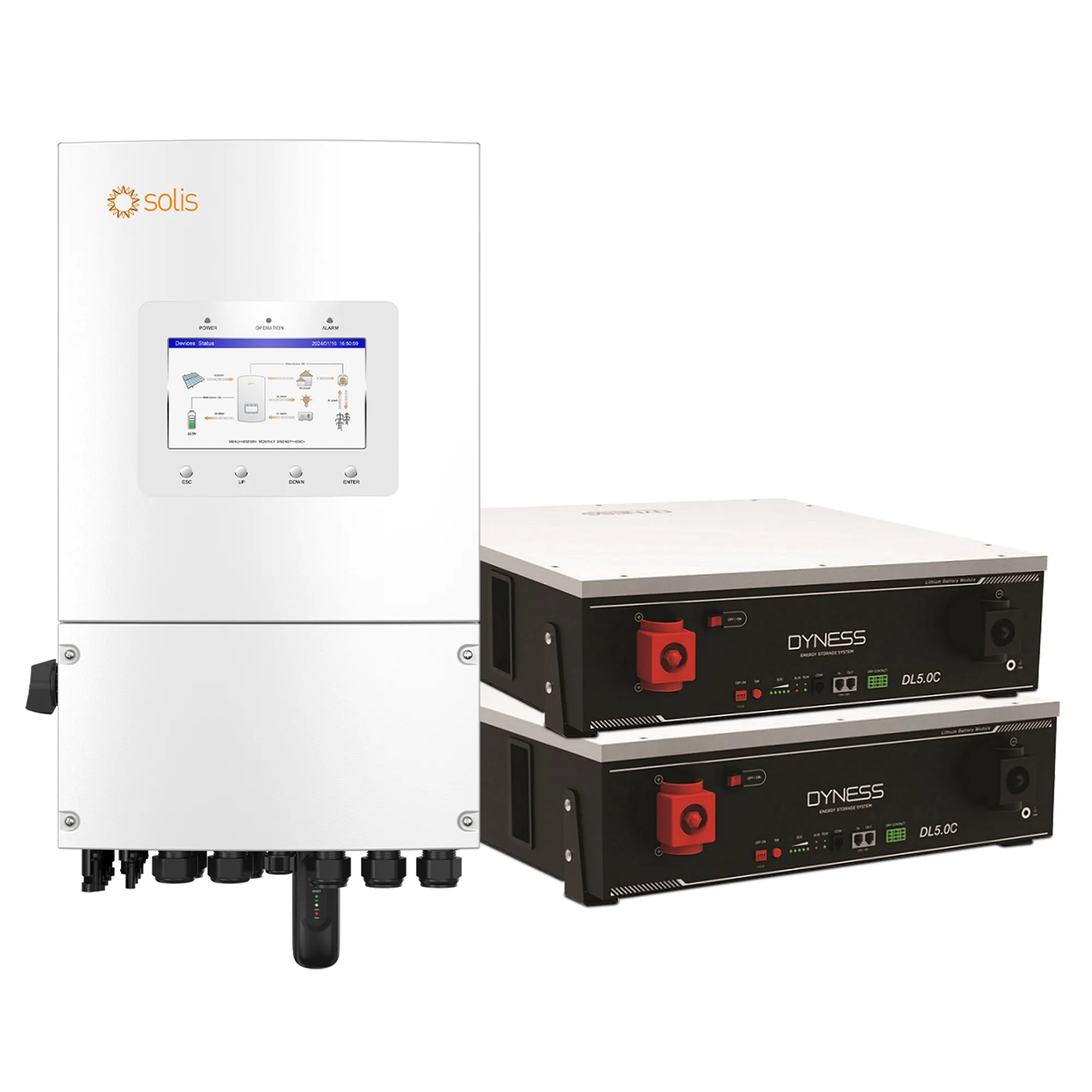 Система зберігання енергії Solis S6-EH1P6K-L-PLUS-LDY10.24K1-LFP 6kW 10.24kWh 2BAT LiFePO4 6000 циклів - Фото 1