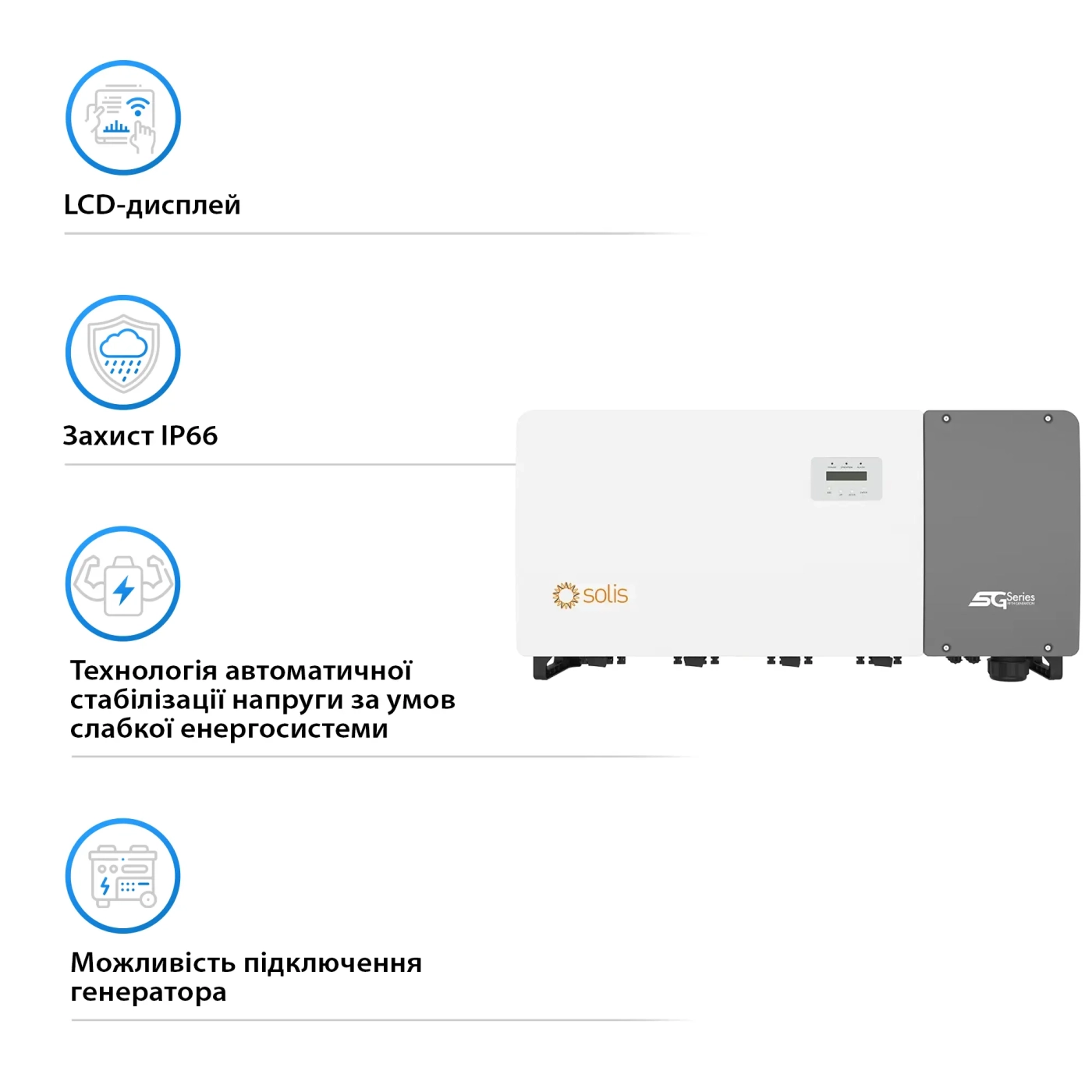 Мережевий інвертор Solis Solis-100K-5G-PRO 100KW 8 MPPT 220/380V Трифазний (Solis-100K-5G-PRO) - Фото 3