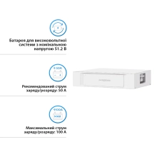 Акумуляторна батарея Dyness STACK LiFePO4 S51100 51.2V 100Ah 5.12kWh без BMS (S51100) - Фото 3