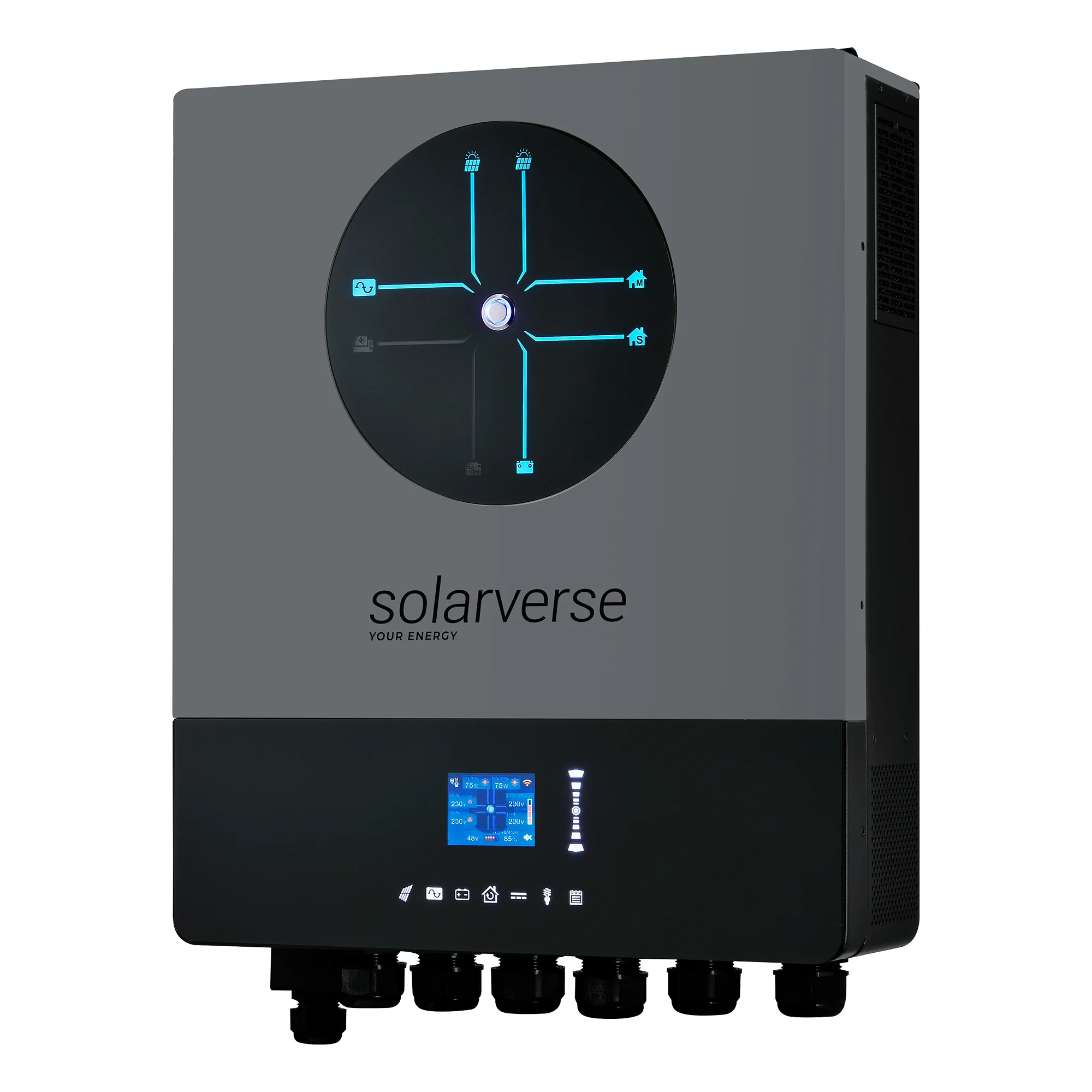 Автономний інвертор Solarverse Ampere Double 8kW 48V 1 MPPT Wi-Fi 220V Однофазний (SV8048AD) - Фото 1