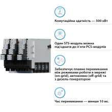 АВР перемикач Deye BOS-B 500KW 10ms (SUN-STS500L) - Фото 2