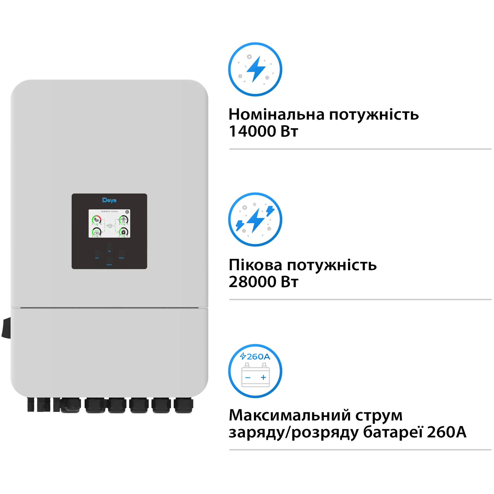 Система хранения энергии Solarverse SUN-14K-SG05LP3-EU-4DY20.48K-LFP-W 14kW 20.48kWh 4BAT LiFePO4 6000 циклов - Фото 3