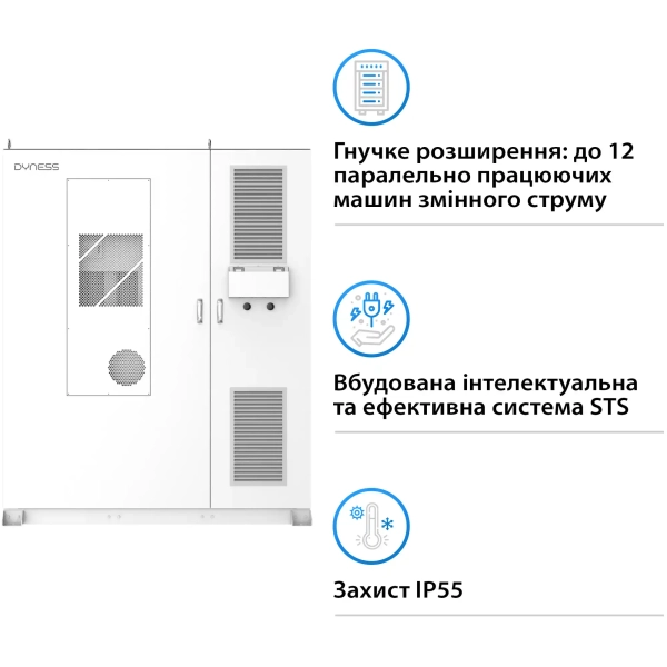 Система збереження енергії Dyness DH200F 100kW PCS 768V 280Ah 215kWh LiFePO4 IP55, 3x50kW MPPT Fire Extinguisher, Air Conditioner - Фото 4
