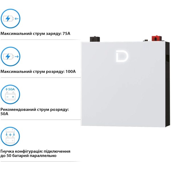 Акумуляторна батарея Dyness DL5.0C Pro 51.2V 100Ah 5.12kWh LiFePo4 (DL5.0C Pro) - Фото 4