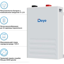 Акумуляторна батарея DEYE SE-F5 Plus LiFePO4 LV 51.2V 100Ah 5.12kWh (SE-F5 Plus-L) - Фото 4