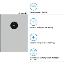 Акумуляторна батарея DEYE SE-F5 Pro LiFePO4 LV 51.2v 100Ah 5.12kwh (SE-F5 Pro-C) - Фото 1