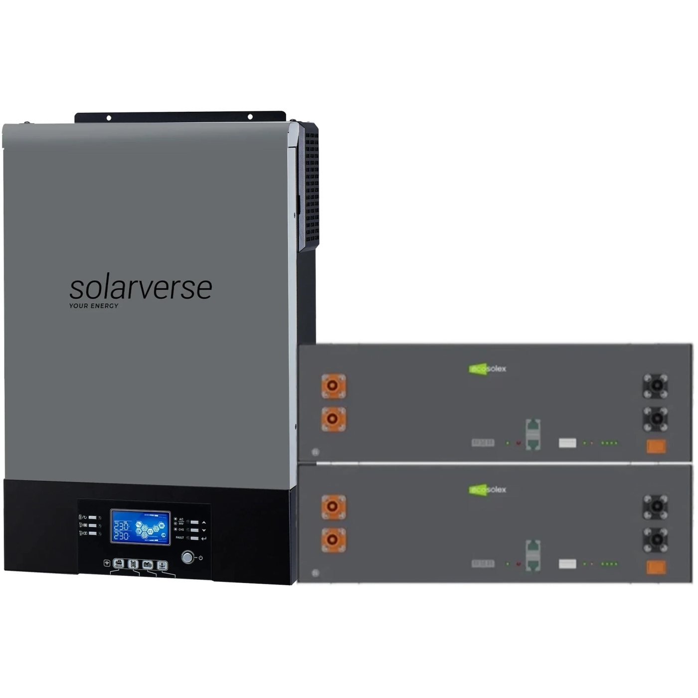 Купити Система зберігання енергії Solarverse SV-1SV6K2-LES10.2K1 6kW 10.2kWh 2BAT LiFePO4 6000 циклів (SV-1SV6K2-LES10.2K1) - фото 1