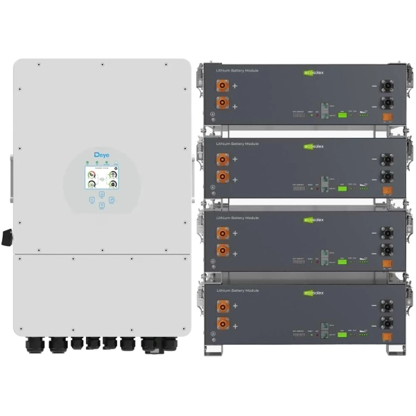 Купить Система хранения энергии DEYE SV-1DE12K1-LEC20K1-1 12kW 20.5kWh 4BAT LiFePO4 ≥6000 циклов (SV-1DE12K1-LEC20K1-1) - фото 1