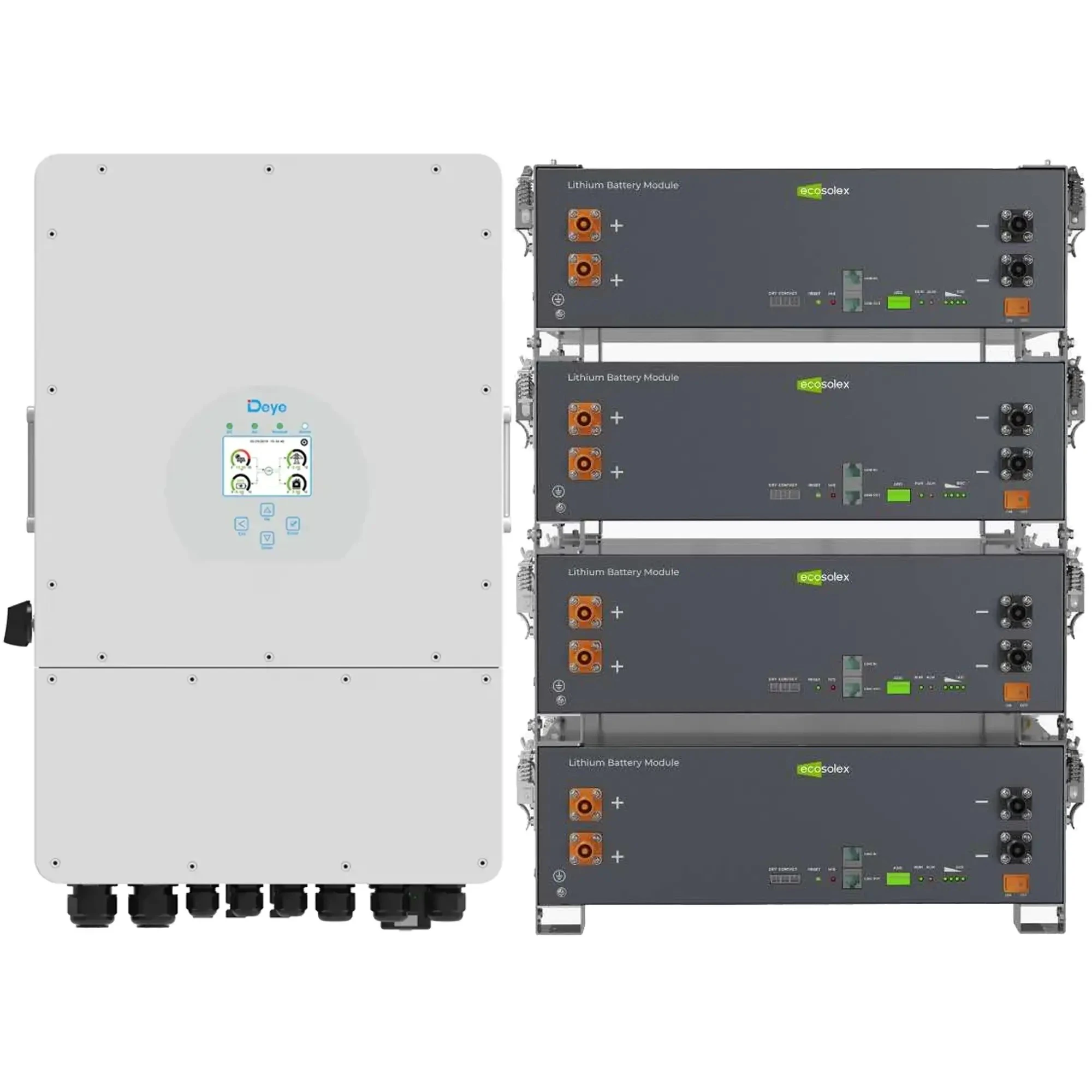 Купить Система хранения энергии DEYE SV-1DE12K1-LEC20K1-1 12kW 20.5kWh 4BAT LiFePO4 ≥6000 циклов (SV-1DE12K1-LEC20K1-1) - фото 1