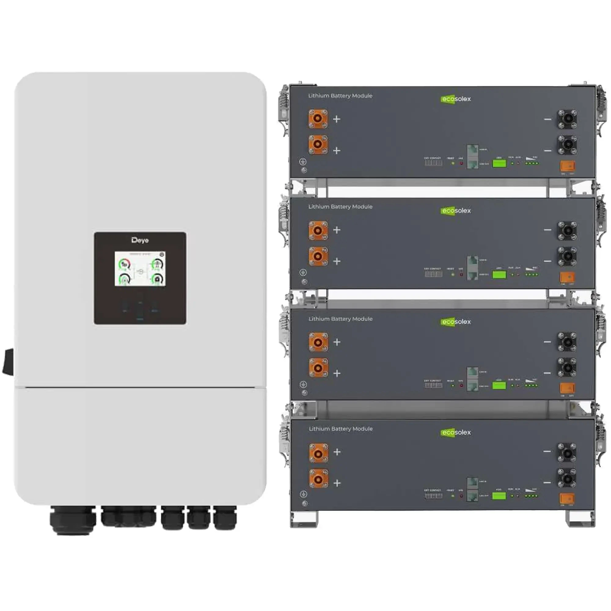 Купити Система зберігання енергії DEYE SV-3DE12K2-LEC20K1-1 12kW 20.5kWh 4BAT LiFePO4 ≥6000 циклів (SV-3DE12K2-LEC20K1-1) - фото 1