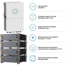 Купити Система зберігання енергії DEYE SV-1DE16K1-LEC20K1-1 16kW 20.5kWh 4BAT LiFePO4 ≥6000 циклів (SV-1DE16K1-LEC20K1-1) - фото 5