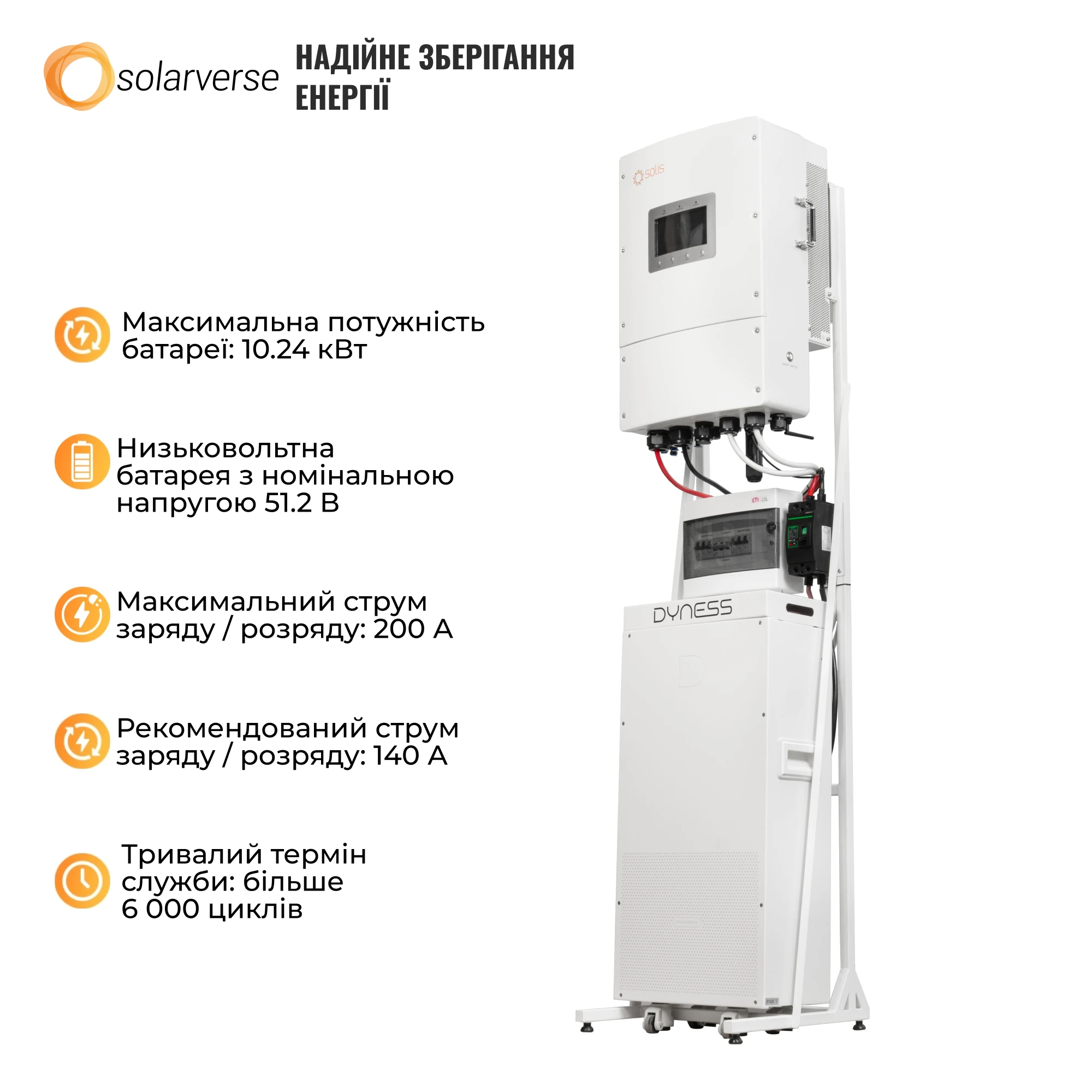 Купити Система зберігання енергії Solis SVS-3SL12K1-LDY14.34K1 12kW 14.3kWh 1BAT LiFePO4 6000 циклів - фото 6