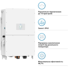 Купить Гибридный инвертор DEYE SUN-125K-SG02HP3-EU-GM10 HV-battery 125KW 10 MPPT Wi-Fi 220/380V Трехфазный (SUN-125K-SG02HP3-EU-GM10) - фото 5