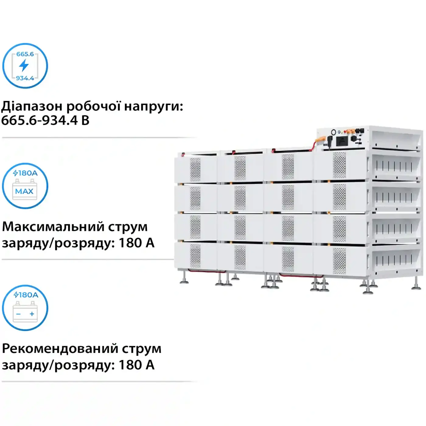 Купити Блок батарей DEYE BOS-B Pro-A3 16шт LiFePO4 HV 819V 314Ah 257kWh BMS BOS-B-PDU-2-A (BOS-B-PRO-256kWh) - фото 4