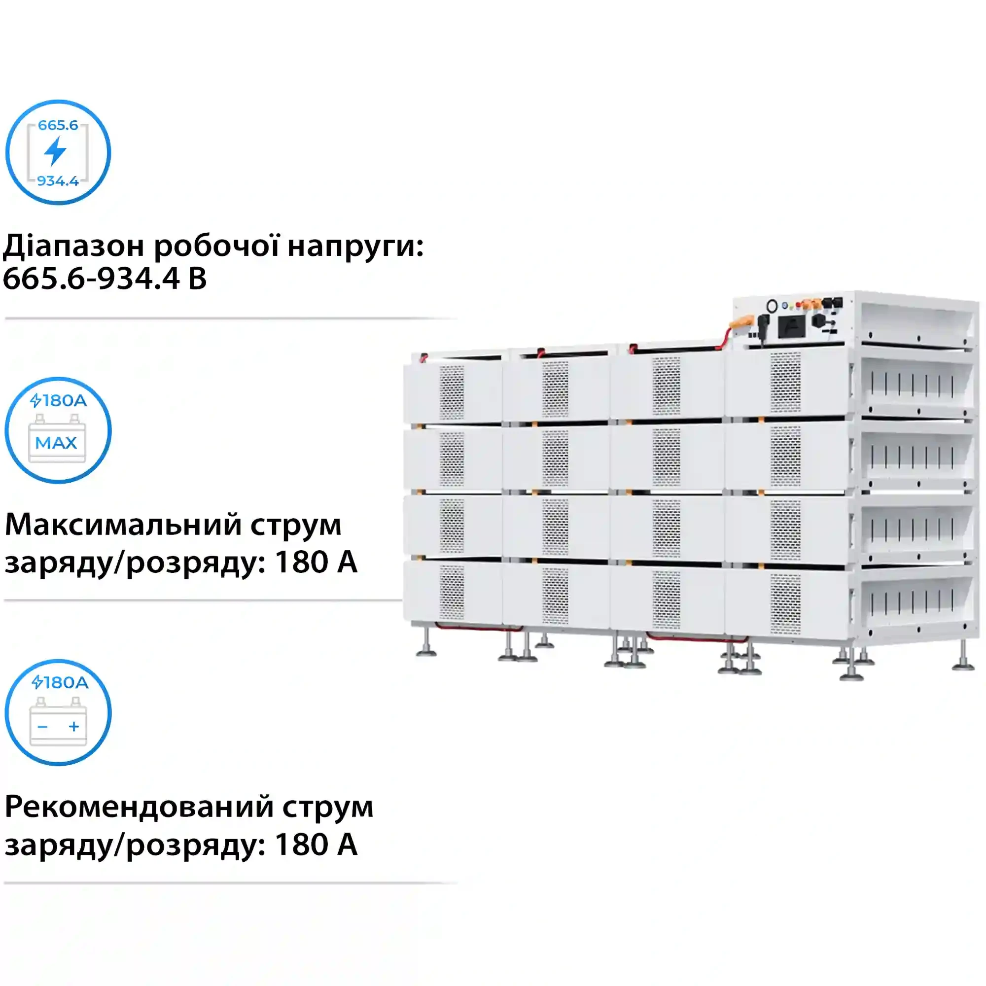 Купити Блок батарей DEYE BOS-B Pro-A3 16шт LiFePO4 HV 819V 314Ah 257kWh BMS BOS-B-PDU-2-A (BOS-B-PRO-256kWh) - фото 4