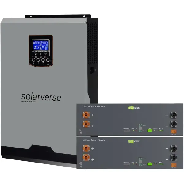 Купити Система зберігання енергії Solarverse SV-1SV5K2-LEC10K1-1 5kW 10.2kWh 2BAT LiFePO4 ≥6000 циклів - фото 1