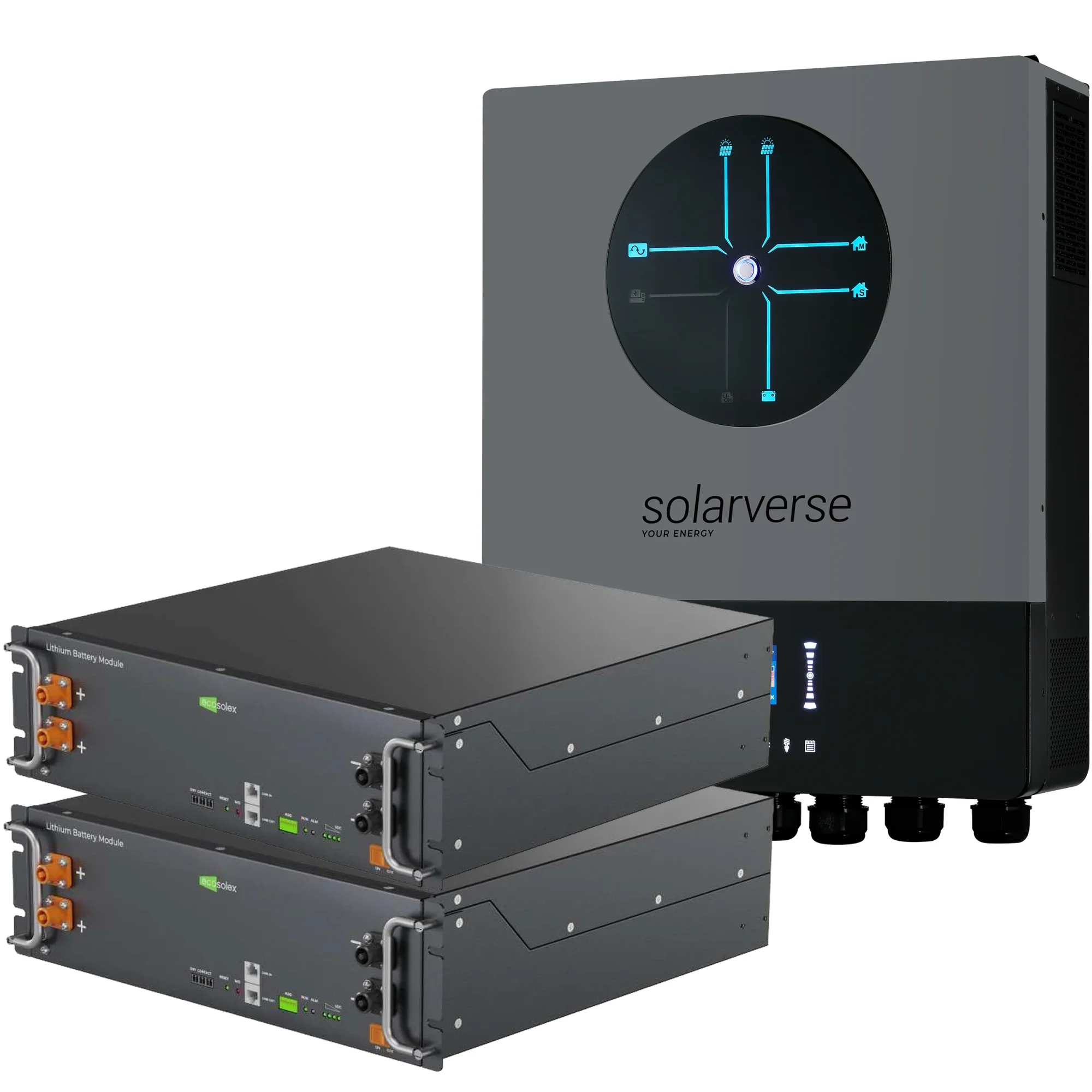 Купити Система зберігання енергії Solarverse SV-1SV8K1-LEC10K1-1 8kW 10.2kWh 2BAT LiFePO4 ≥6000 циклів - фото 2